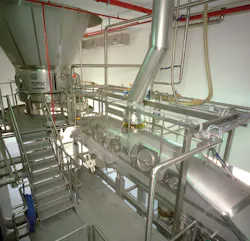 Spray dryer with integrated fluid bed and external fluid bed Spray dryer with integrated fluid bed and external fluid bed