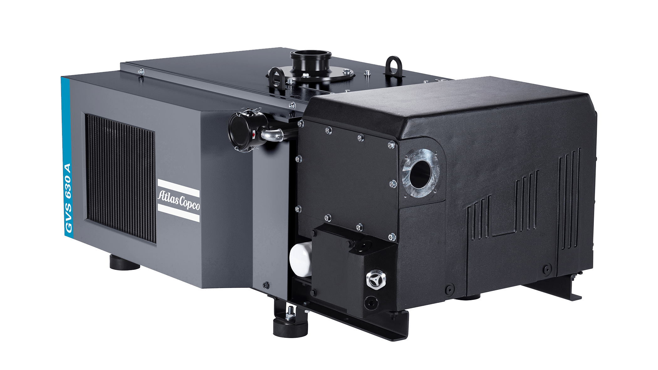 An oil-sealed Atlas Copco rotary vane vacuum pump.