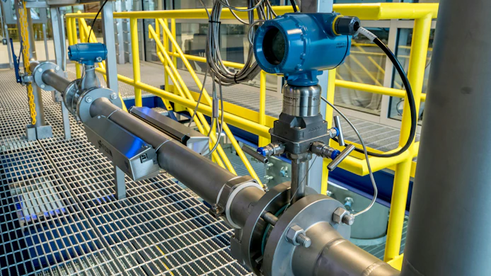 Figure 1: An Emerson Rosemount conditioned orifice plate inline DP flowmeter in the IPE helps trainees understand installation requirements and process considerations for accurate measurement.