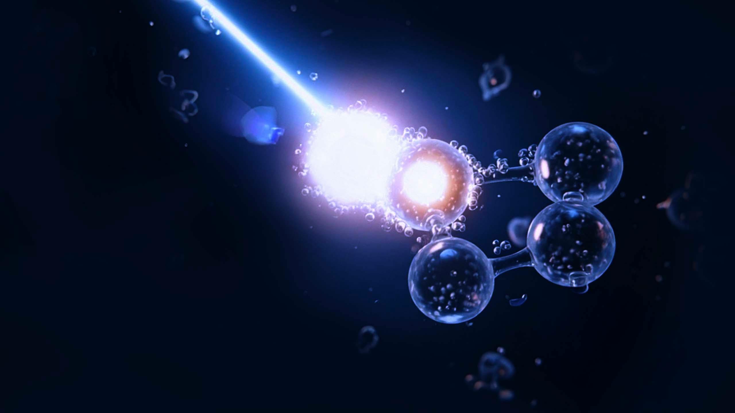 Microwave hitting water drops