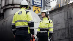Yara employees at a production site
