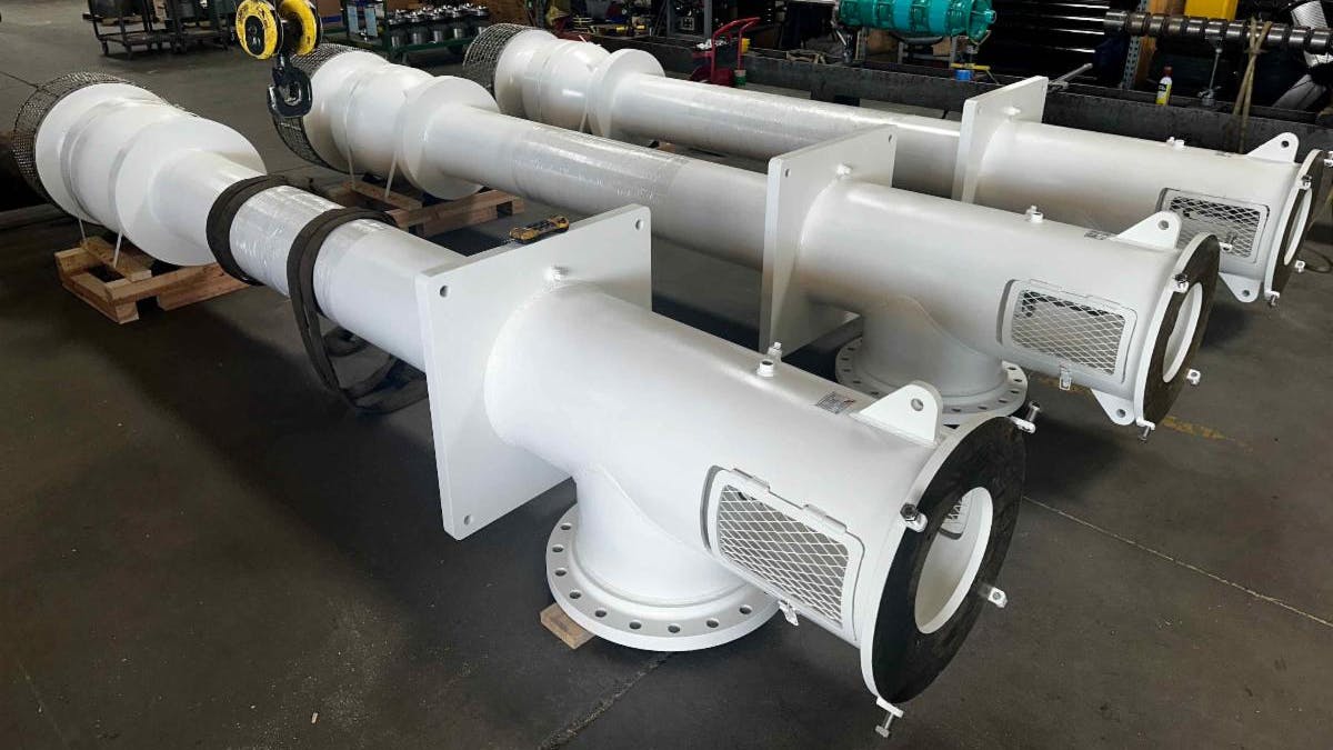 Three H28 vertical turbine pumps