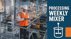 Male engineer working in factory and Weekly Mixer banner