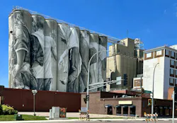 Silo Art project Mankato, MN, rear view