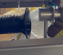 Dust escaping from the vent port