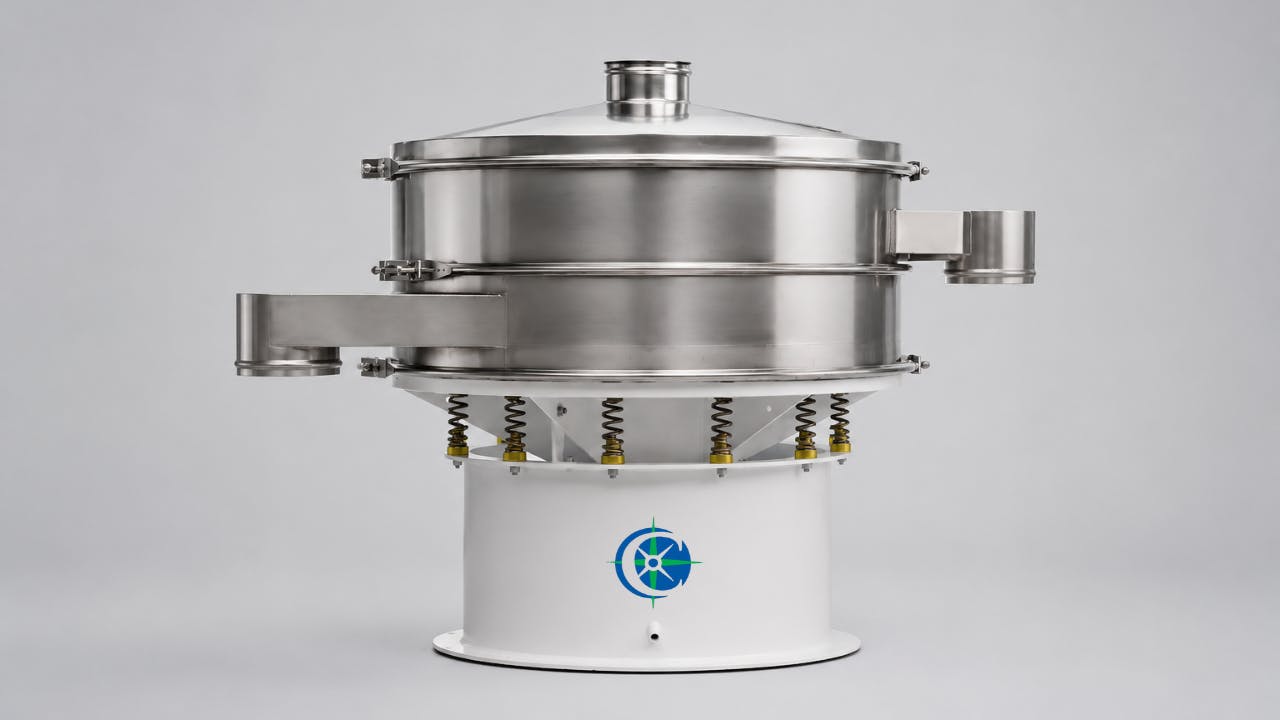 Round vibratory screener