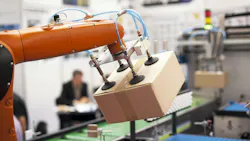 Robotic arm with package