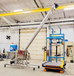 Helix bulk bag filler on rollers