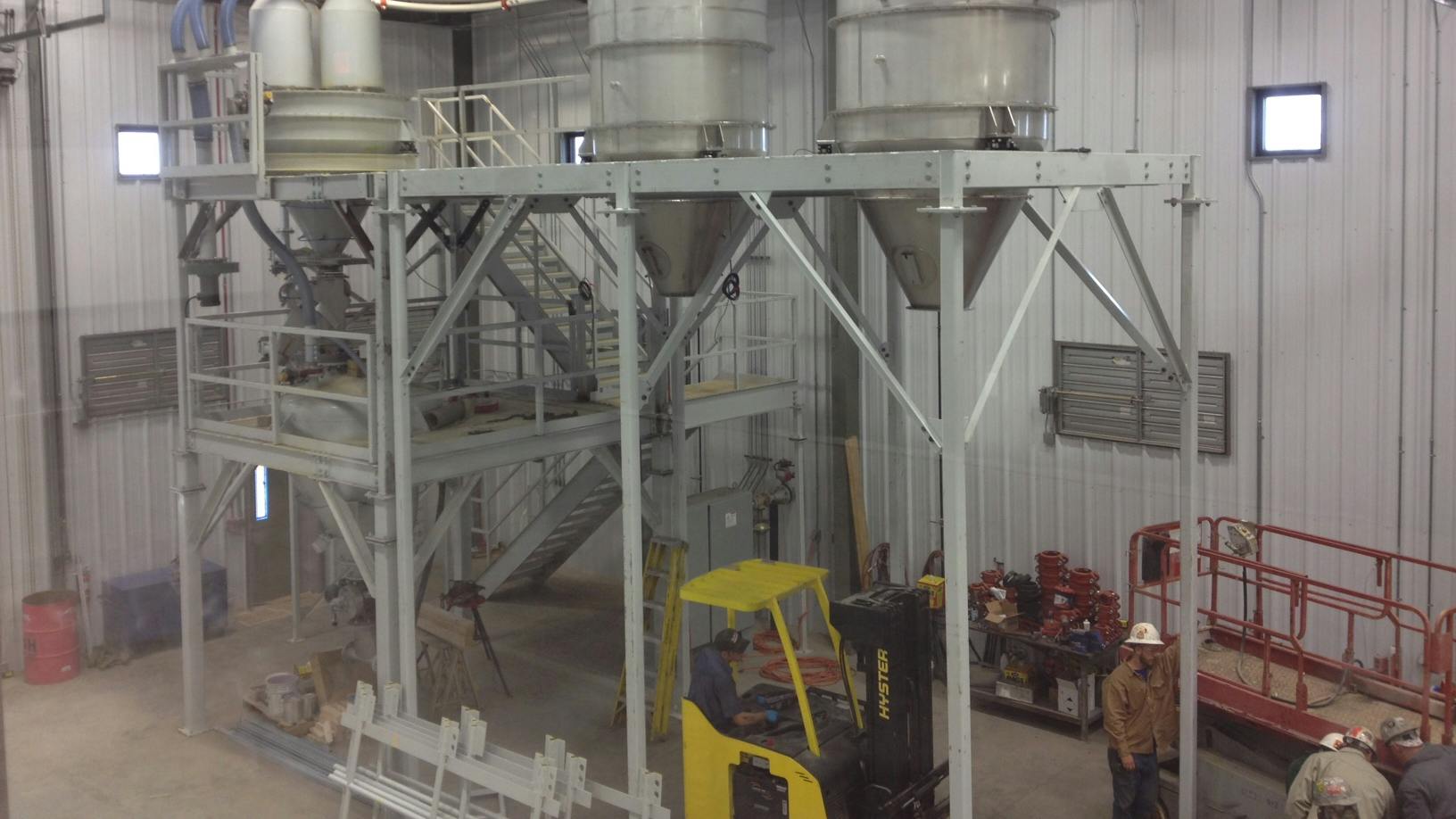 Conveying equipment being installed